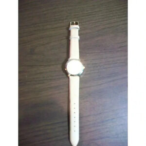 NEW Burgi Women's Watch BTV141 Tan Leather Band Gold Diamond Face